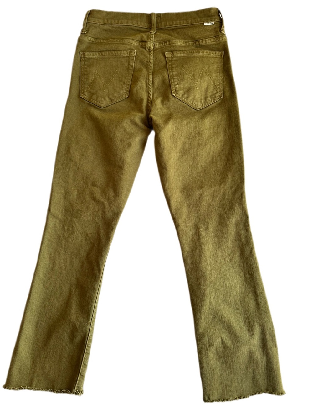 MOTHER The Insider Crop Step Fray Play Date Fir Green Jeans Size 28 - Picture 2 of 8